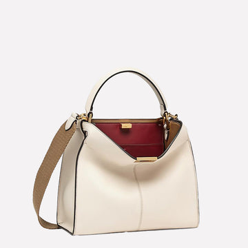 Camelide Women's Lite Leather Zip Top Tote White